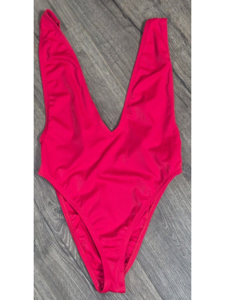 Dipping Daisy's Plunge Open Back One-Piece Swimsuit Bathingsuit Women's Size Med